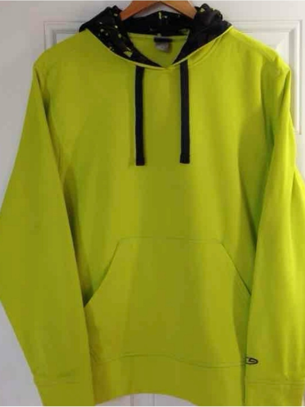 Champion Neon Lime Pullover Hoodie with Black Drawstrings